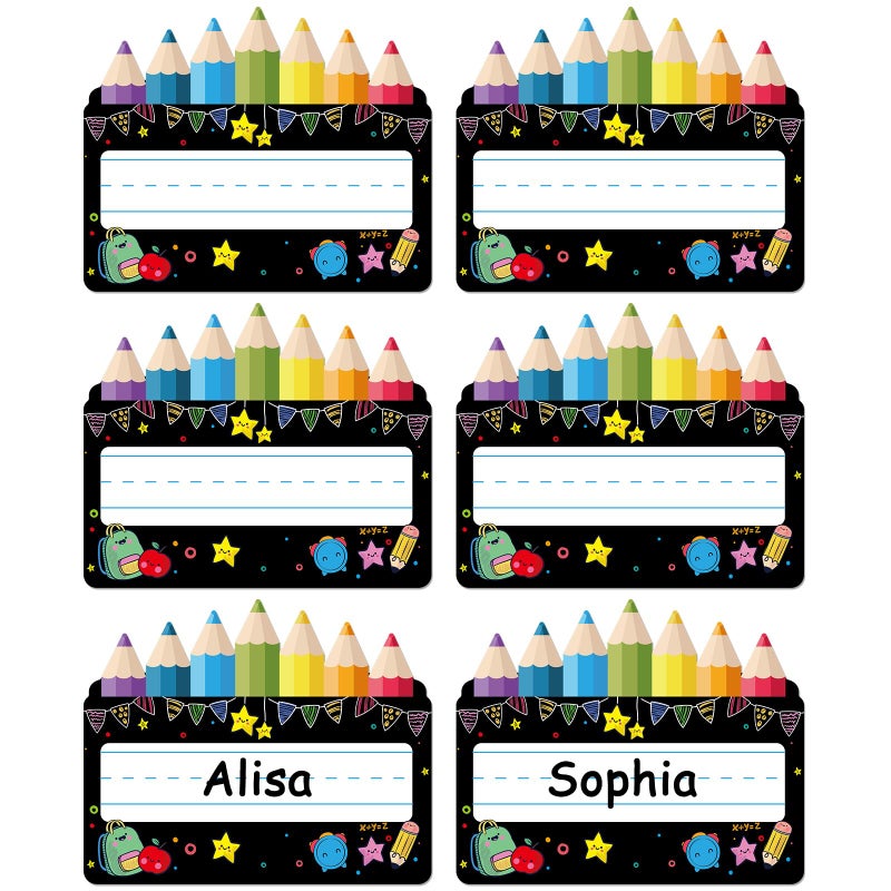 SICOHOME Name Tags for Classroom Desks - 48pcs Chalkboard Bright Student Name Plates for Classroom for Kindergarten Preschool Classroom Back to School Teacher Supplies Must Haves - Image 1